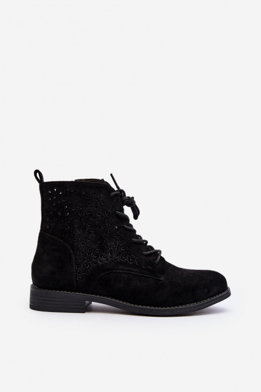 S.Barski Botas negras con estampados