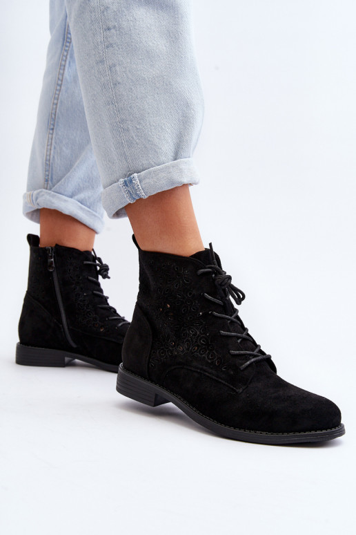 S.Barski Botas negras con estampados