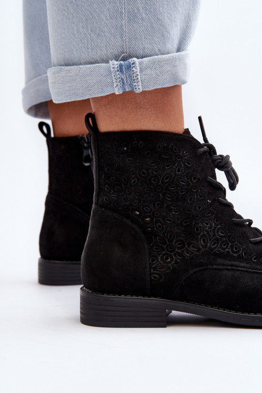 S.Barski Botas negras con estampados