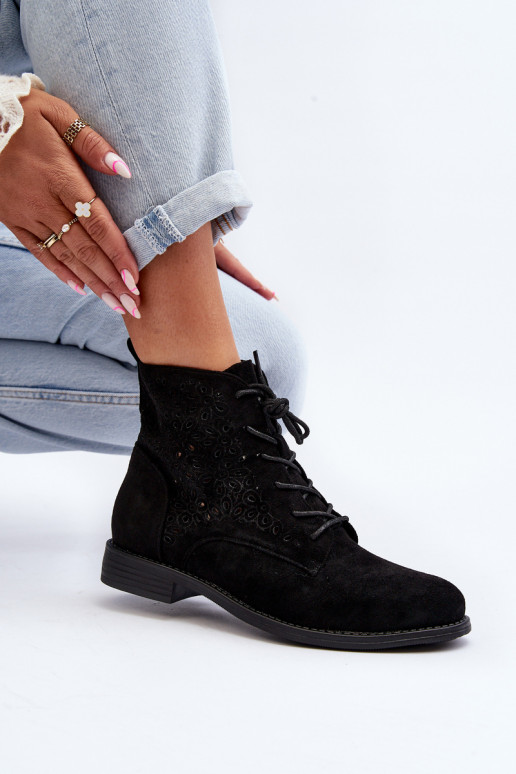 S.Barski Botas negras con estampados