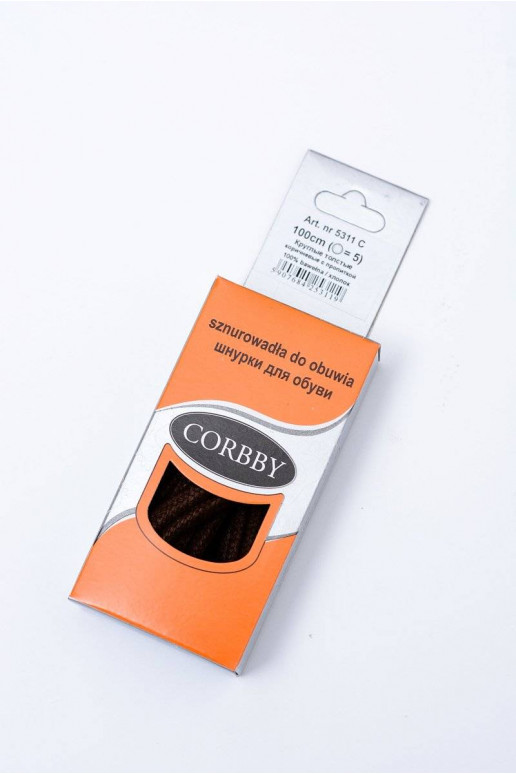 Cordones Corbby encerados marrones