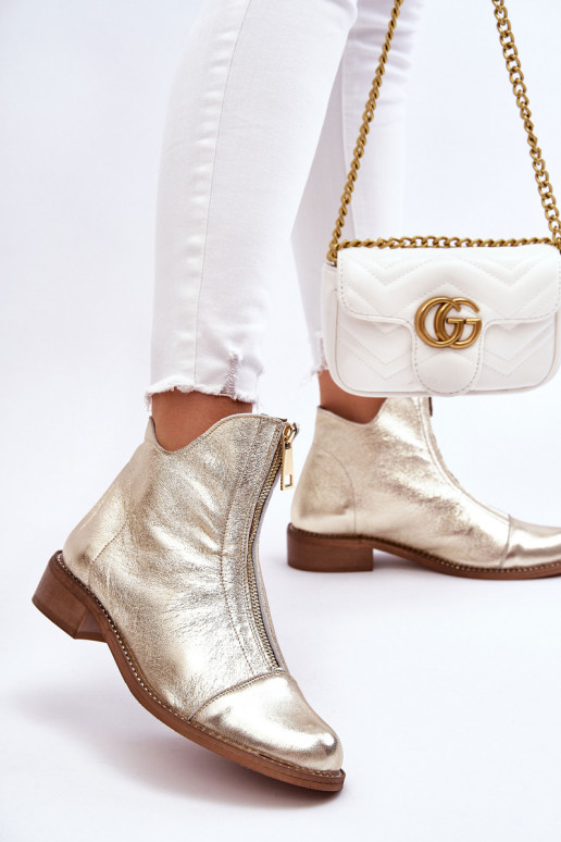 Botas con cremalleras en color dorado Zazoo