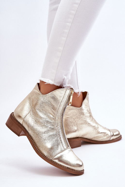 Botas con cremalleras en color dorado Zazoo