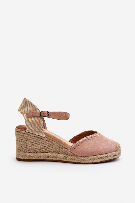 Sandalia alpargatas serraje rosa Raylin