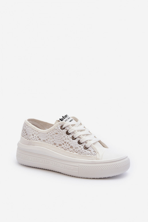 Zapatos de ocio con motivos de encaje en color blanco Lee Cooper