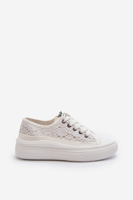Zapatos de ocio con motivos de encaje en color blanco Lee Cooper
