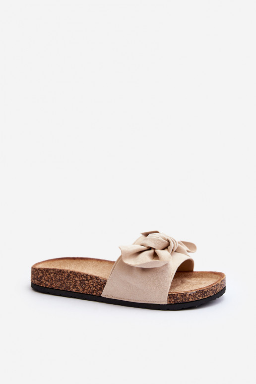 Pantuflas de mujer con cinta beige Ezephira