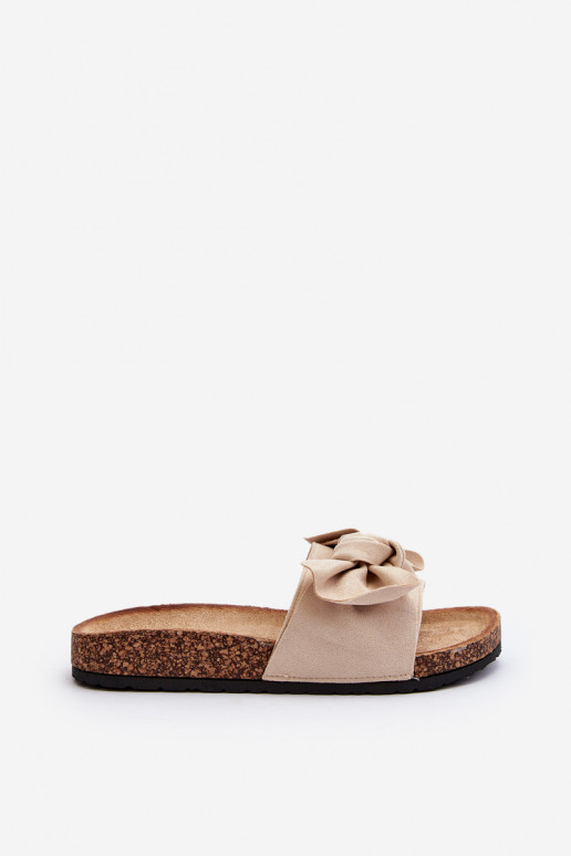 Pantuflas de mujer con cinta beige Ezephira