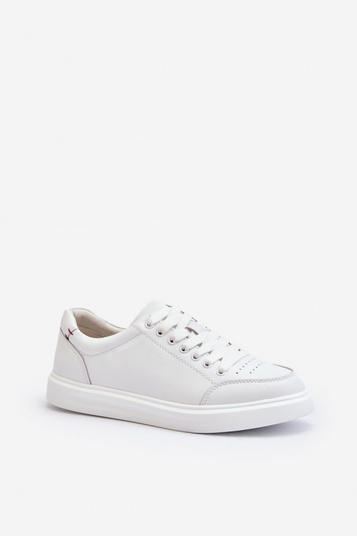 Deportivas modelo zapatos piel natural color blanco Dimpna