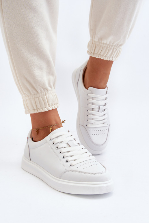Deportivas modelo zapatos piel natural color blanco Dimpna