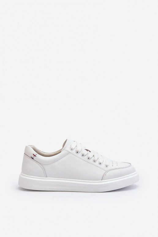 Deportivas modelo zapatos piel natural color blanco Dimpna