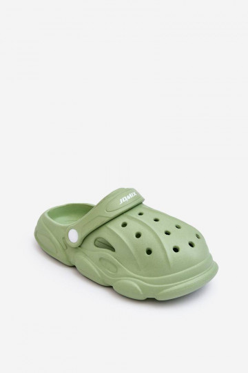 Zapatillas de casa para niños tipo Crocs en color verde Cloudy 2