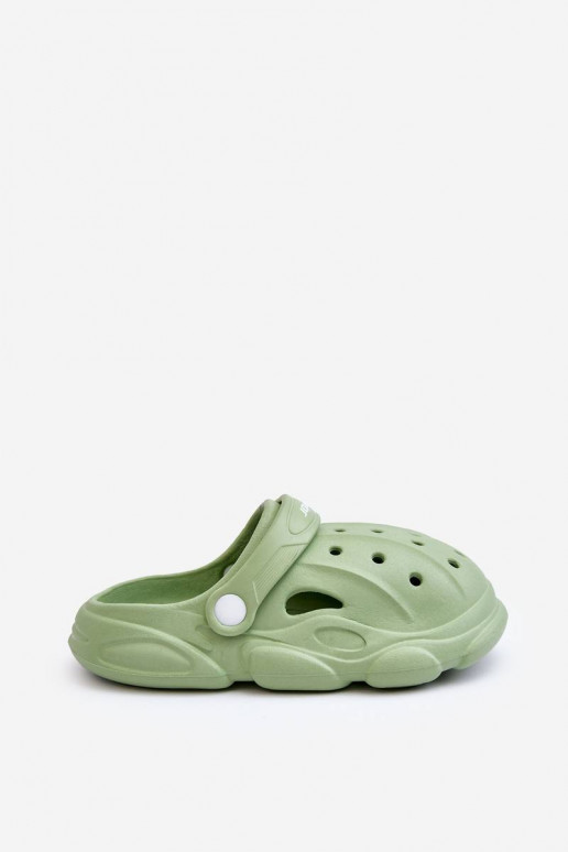 Zapatillas de casa para niños tipo Crocs en color verde Cloudy