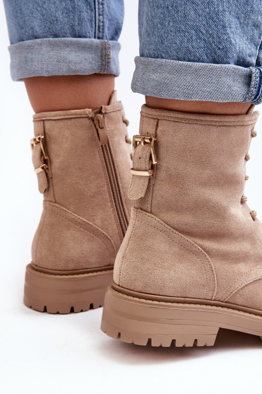 Botines con cremalleras en marfil... Botines con cremalleras en marfil...