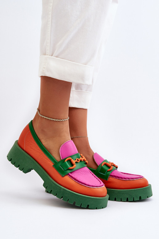 Mocasines CheBello naranja con adornos Mocasines CheBello naranja con adornos