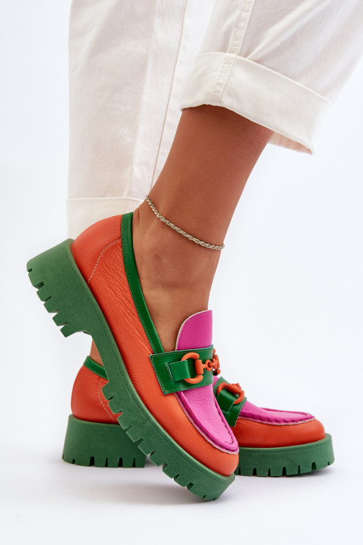 Mocasines CheBello naranja con adornos Mocasines CheBello naranja con adornos