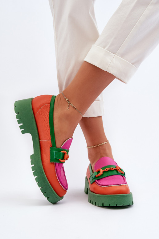 Mocasines CheBello naranja con adornos Mocasines CheBello naranja con adornos