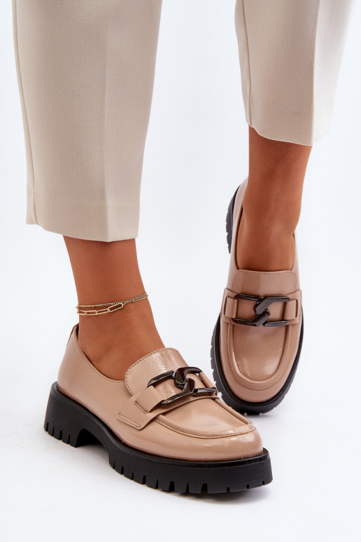 Mocasines lacados beige Santtes