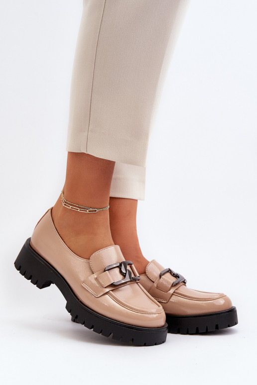 Mocasines lacados beige Santtes