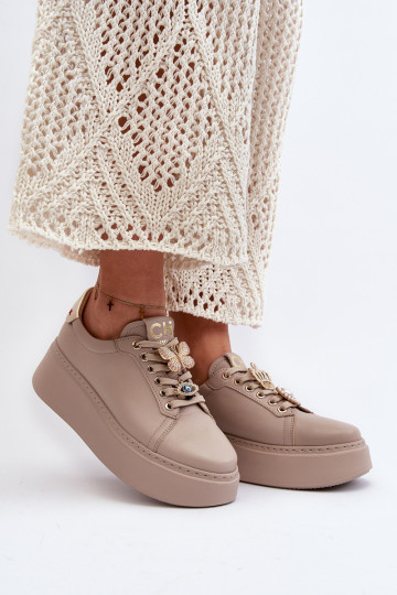 Zapatillas modelo zapatos con bonitos detalles CheBello 4292 beige