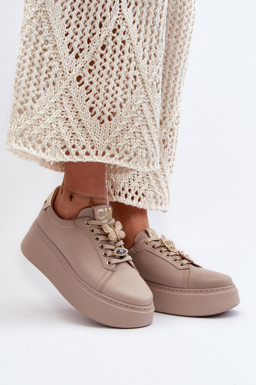 Zapatillas modelo zapatos con bonitos detalles CheBello 4292 beige