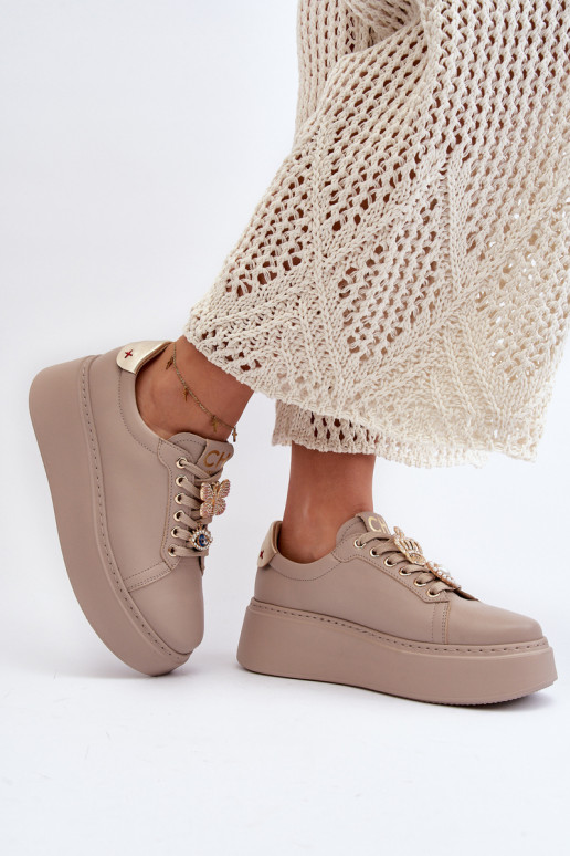 Zapatillas modelo zapatos con bonitos detalles CheBello 4292 beige