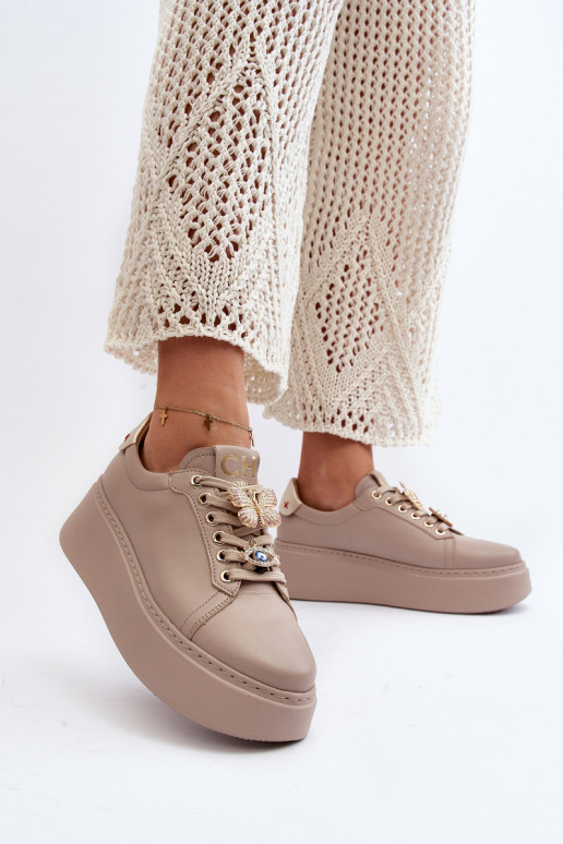 Zapatillas modelo zapatos con bonitos detalles CheBello 4292 beige