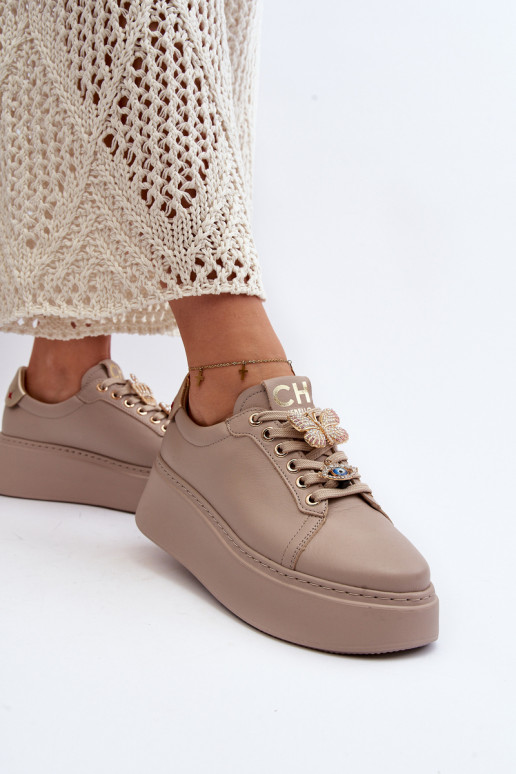 Zapatillas modelo zapatos con bonitos detalles CheBello 4292 beige