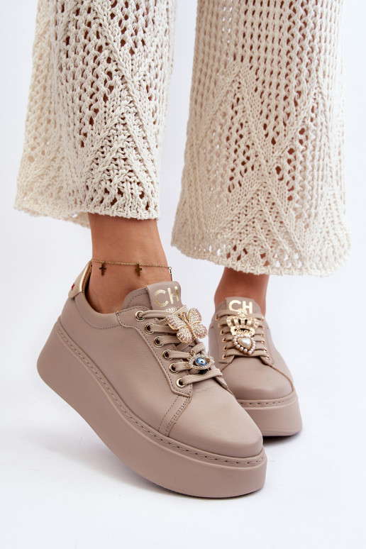 Zapatillas modelo zapatos con bonitos detalles CheBello 4292 beige