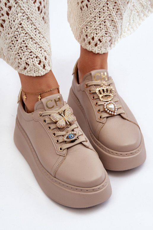 Zapatillas modelo zapatos con bonitos detalles CheBello 4292 beige