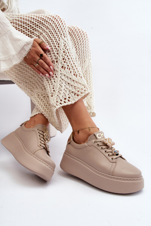 Zapatillas modelo zapatos con bonitos detalles CheBello 4292 beige