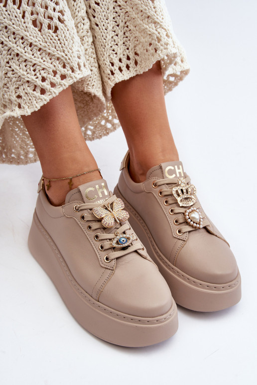 Zapatillas modelo zapatos con bonitos detalles CheBello 4292 beige