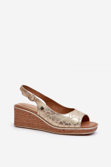 Sandalias plataforma Sergio Leone color oro 2