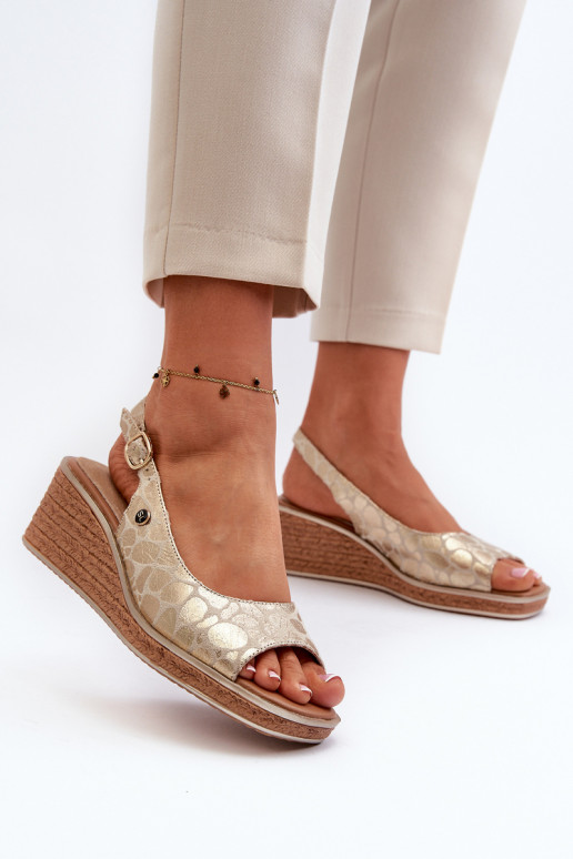 Sandalias plataforma Sergio Leone color oro
