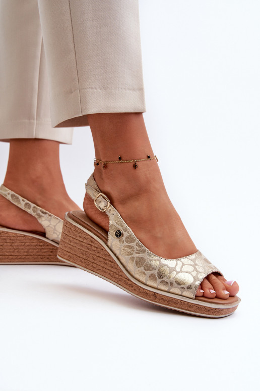 Sandalias plataforma Sergio Leone color oro