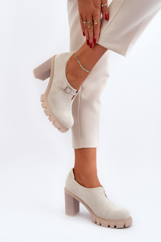 Zapatos tacón Tauina marfil