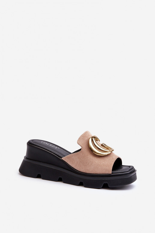 Pantuflas mujer beige Iaria