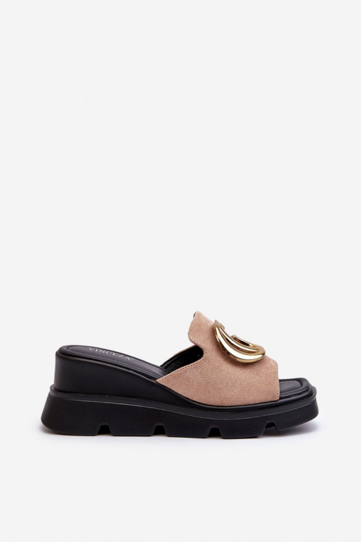 Pantuflas mujer beige Iaria