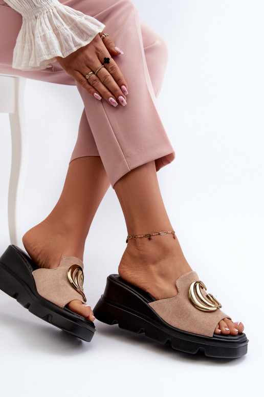 Pantuflas mujer beige Iaria