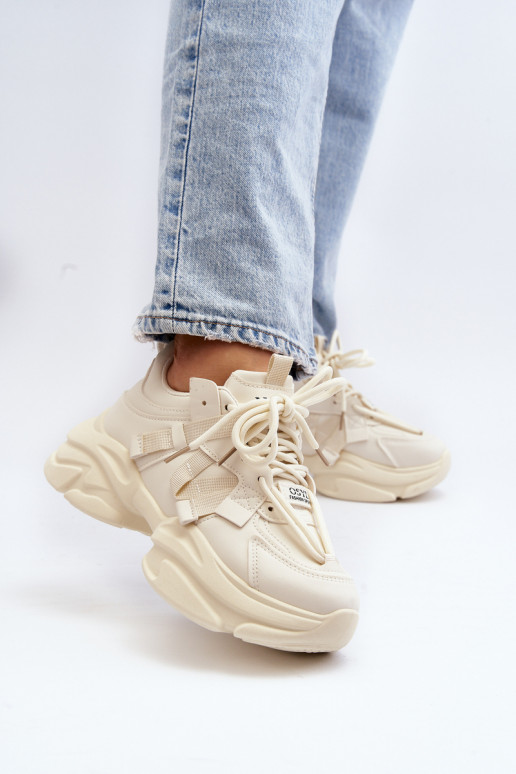 Zapatillas modelo zapatos con suelas masivas de moda beige Windamella