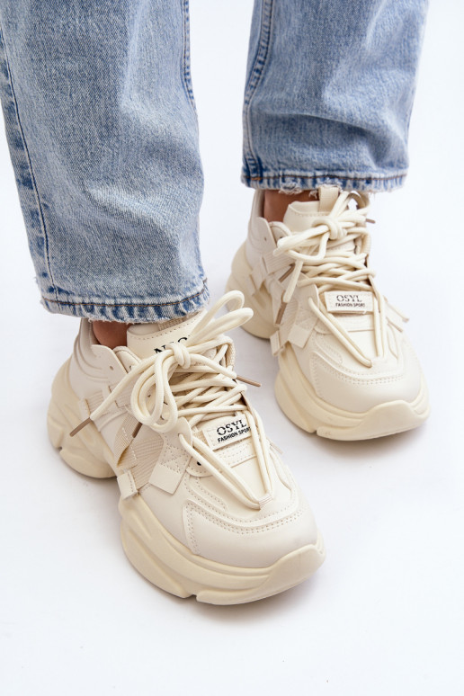 Zapatillas modelo zapatos con suelas masivas de moda beige Windamella