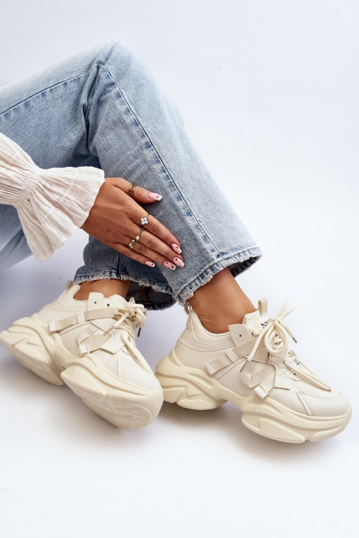Zapatillas modelo zapatos con suelas masivas de moda beige Windamella
