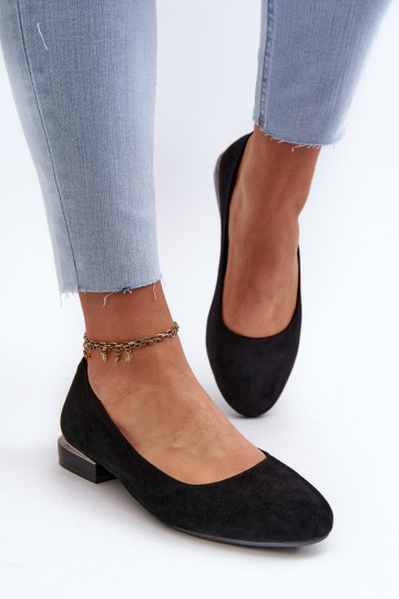 Zapatos de tacón bajo para mujer en ante en color negro de Sergio Leone