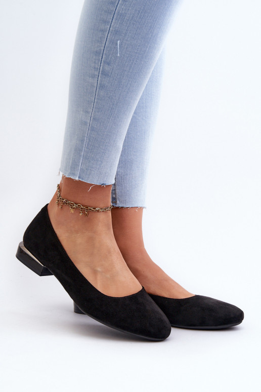 Zapatos de tacón bajo para mujer en ante en color negro de Sergio Leone