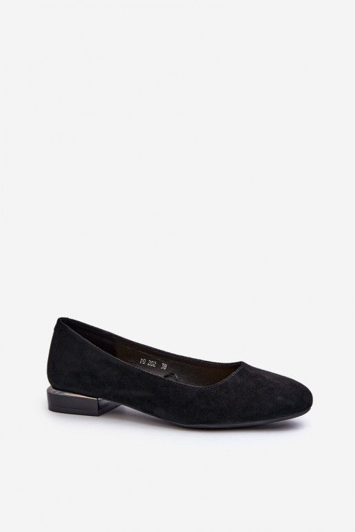 Zapatos de tacón bajo para mujer en ante en color negro de Sergio Leone