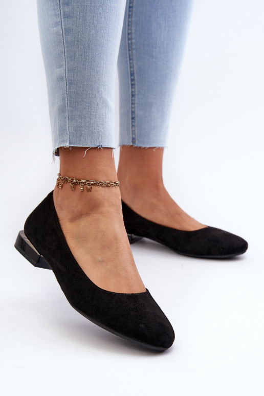 Zapatos de tacón bajo para mujer en ante en color negro de Sergio Leone
