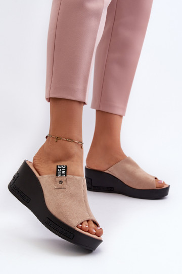 Zapatillas de mujer beige Vleni