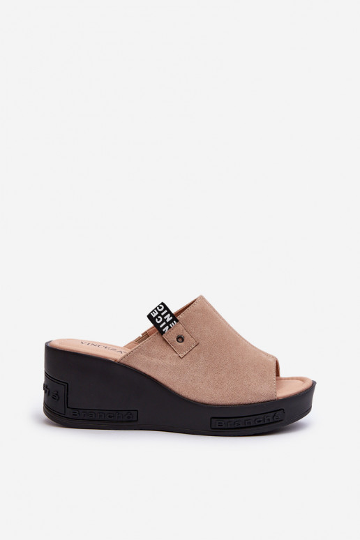 Zapatillas de mujer beige Vleni