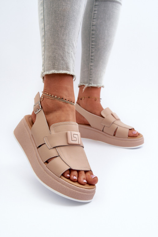 Vivitellia sandalias plataforma beige para mujer