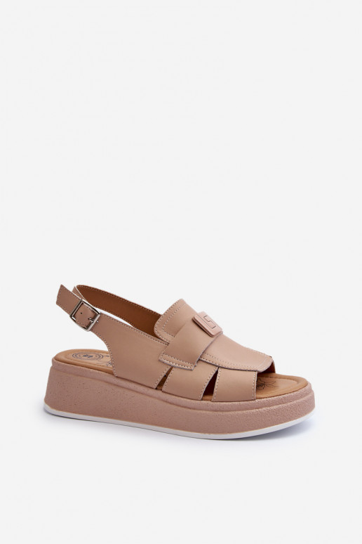 Vivitellia sandalias plataforma beige para mujer